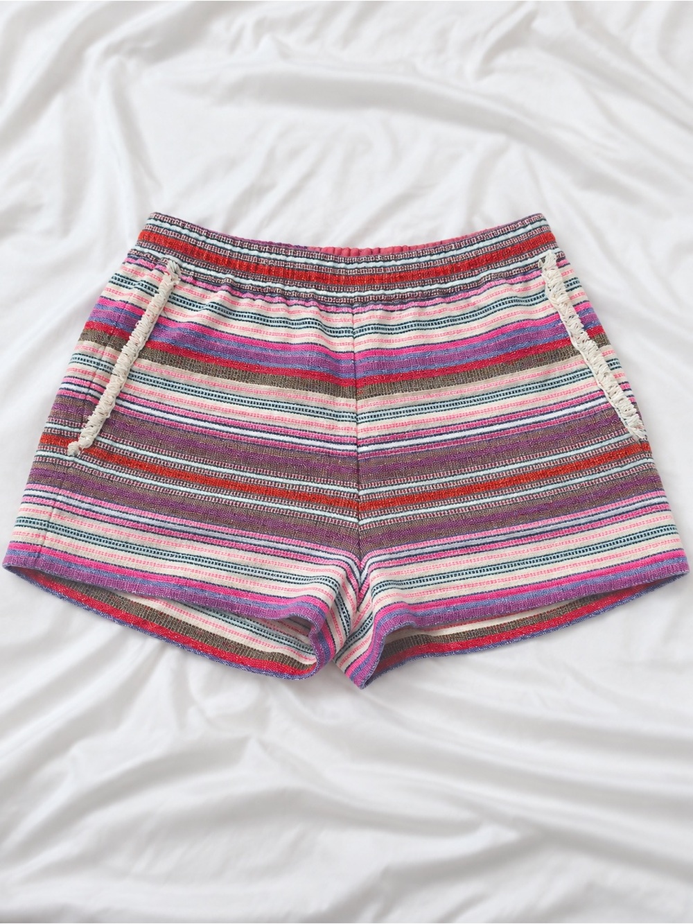 Anthropologie Pink Multi Striped Athletic Shorts